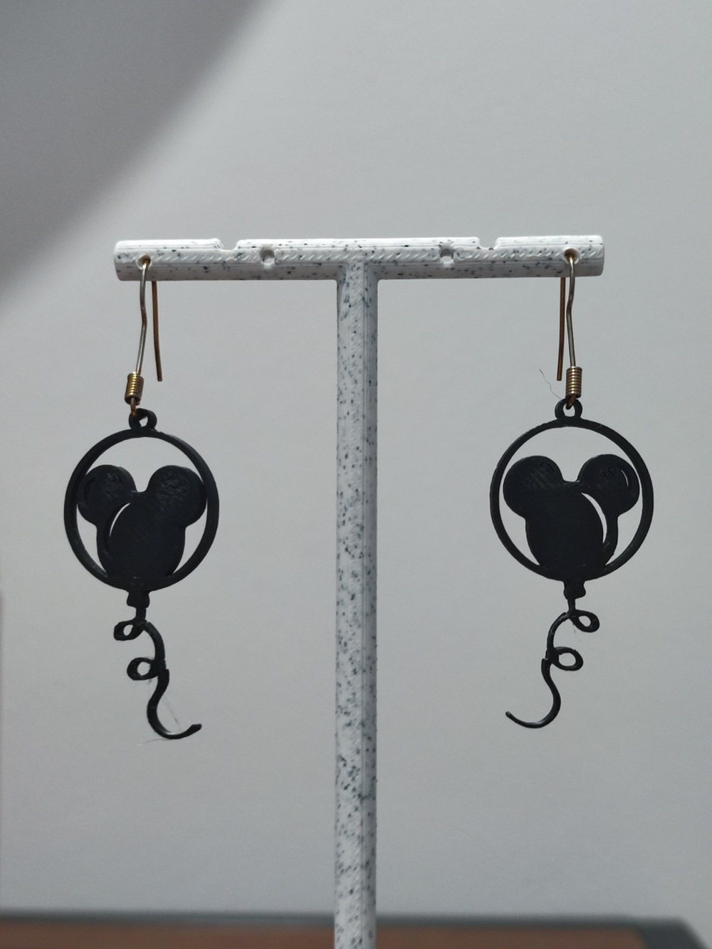 Black Balloon Mouse Silhouette Drop Earrings - Women Jewelry